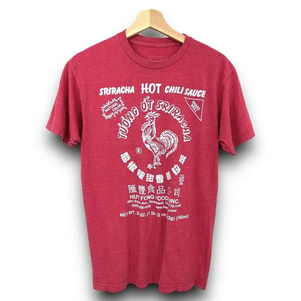 Ripple Junction MEDIUM Sriracha Hot Sauce Tee Shirt T-Shirt Red Short Sleeve - Picture 2 of 8